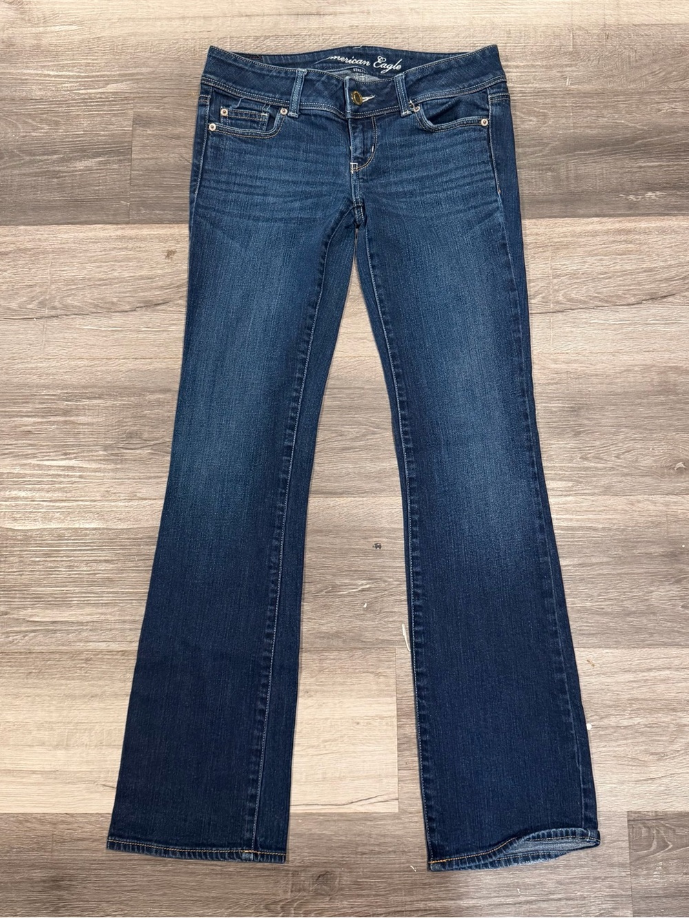 American Eagle Stretch Women’s Slim Boot Cut Denim Low Rise Jeans Size 4 Long